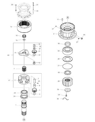130401-00026 130401-00026A K1004037A DX255LC DX255LC DX260 เครื่องยนต์ลดสวิงสําหรับ DOOSAN