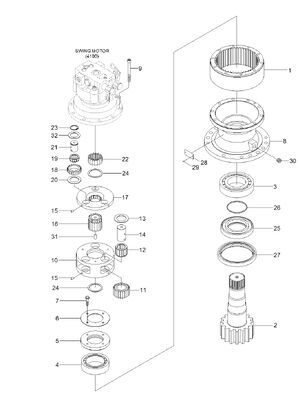 SWING MOTOR R140LC-9 39Q4-10150 39Q4-10151 38Q4-10150 SWING DRIVE